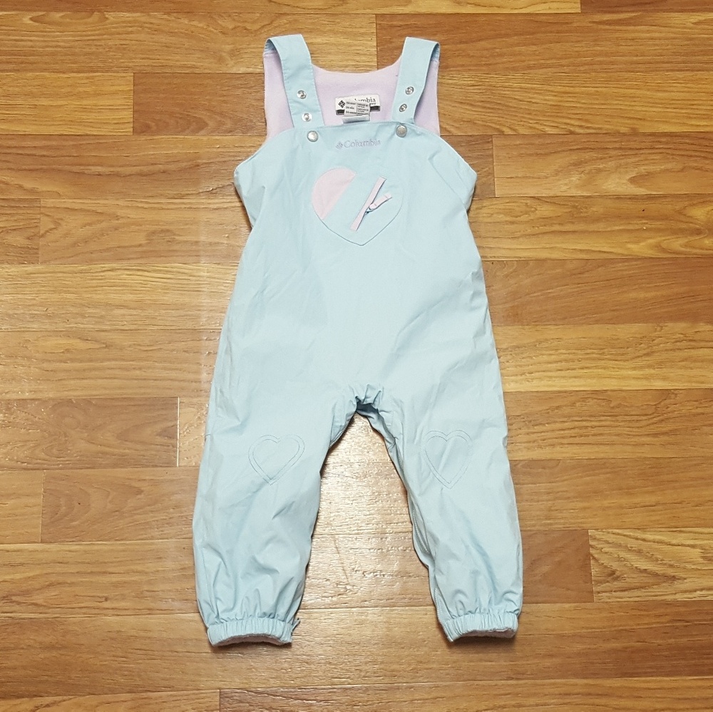 Columbia Snow Bib Overalls Teal insulated 3t